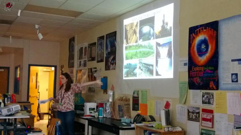 speaking in a classroom